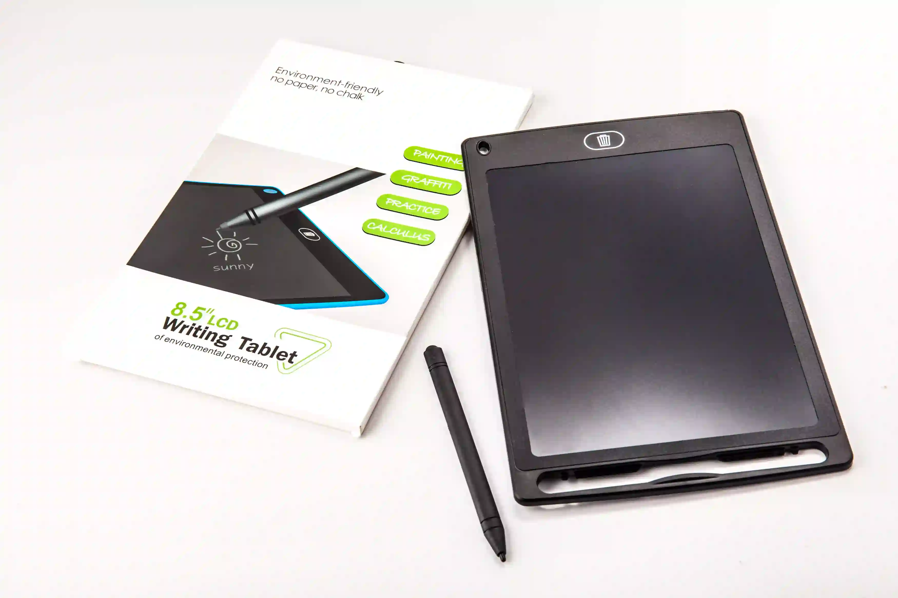 Black digital writing tablet.