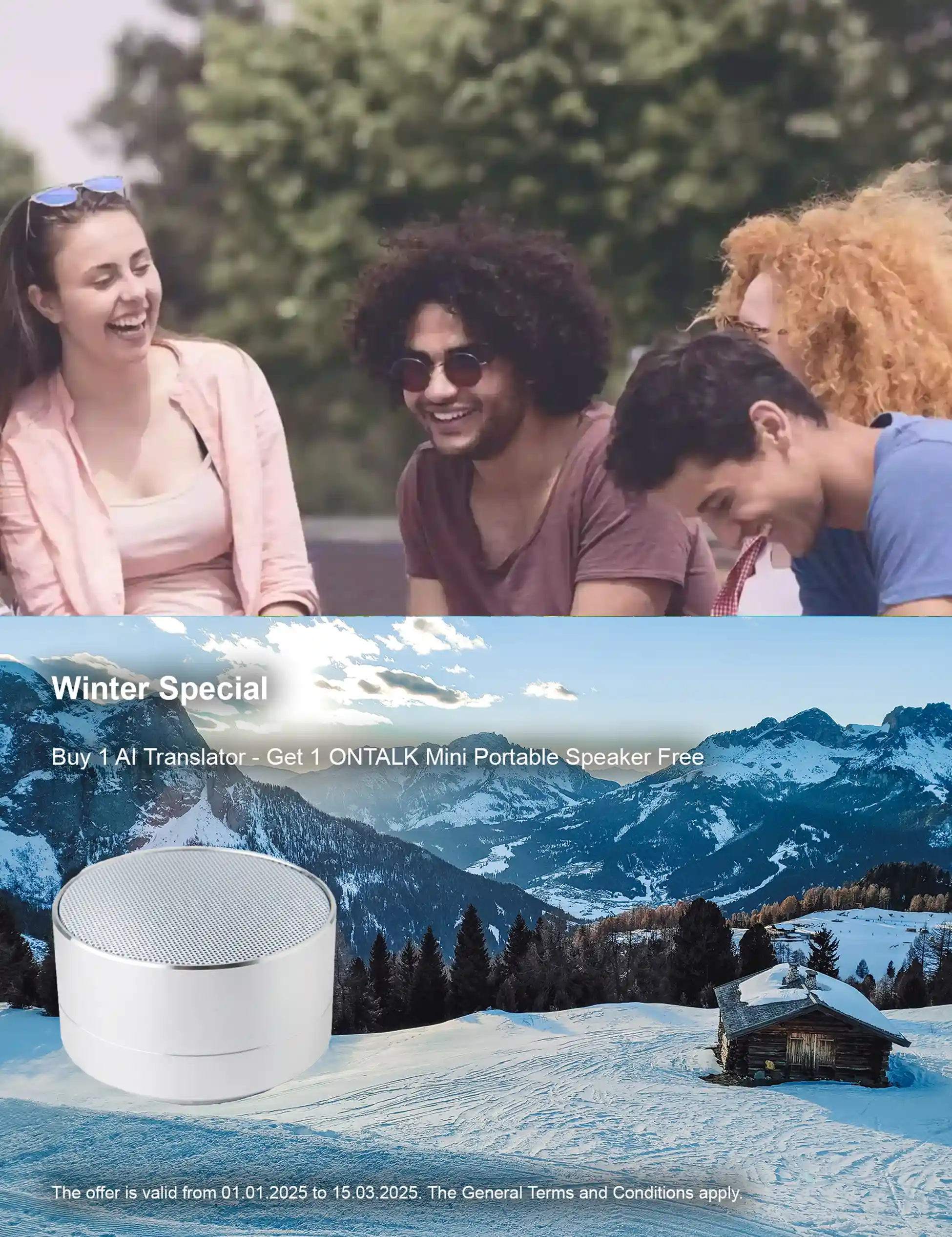 Laughing students plus summer campaign.